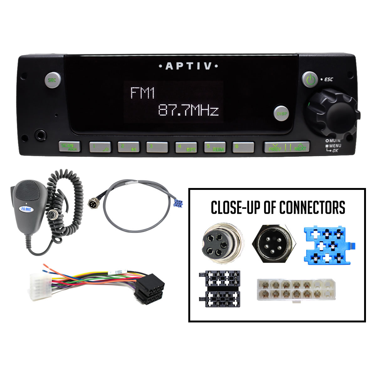 (image for) AM/FM/WB Stereo for Thomas Built Buses Includes PA MIC, Cable and Harness